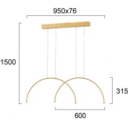 Suspensie MEGAN 4303100 Viokef LED, Auriu, Grecia