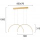 Suspensie MEGAN 4303100 Viokef LED, Auriu, Grecia