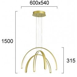 Suspensie MEGAN 4303200 Viokef LED, Auriu, Grecia