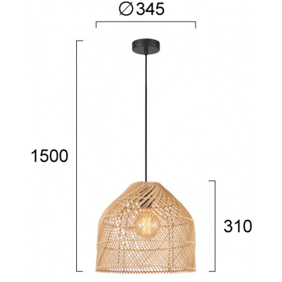 Pendul MALLONCA 4304200 Viokef E27, Natural, Grecia