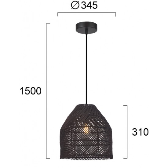 Pendul MALLONCA 4304201 Viokef E27, Negru, Grecia
