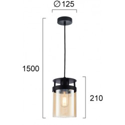 Pendul BETTY 4304800 Viokef E27, Amber, Grecia