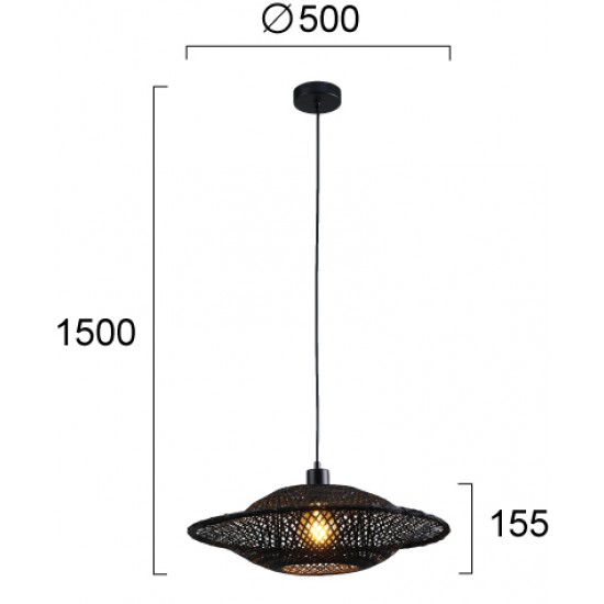 Pendul ILANGA 4305800 Viokef E27, Negru, Grecia