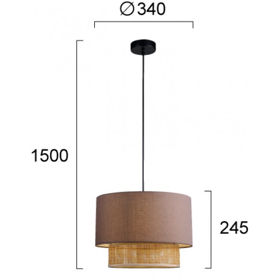 Pendul RIKA 4305900 Viokef E27, Gri, Grecia