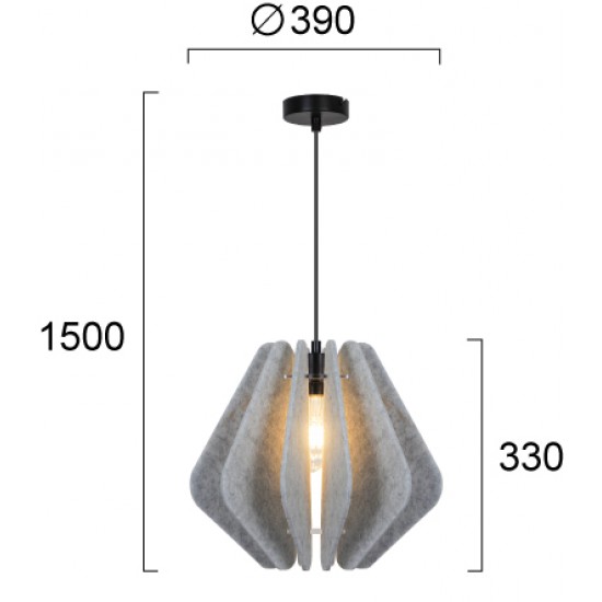 Pendul BARANO 4306100 Viokef E27, Gri, Grecia
