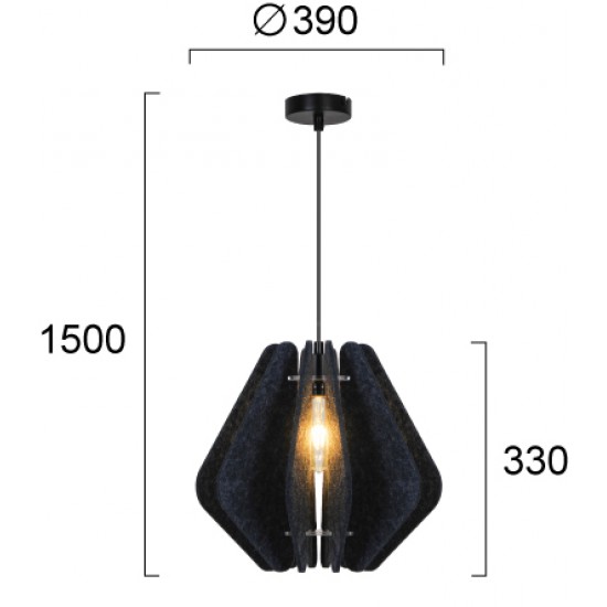 Pendul BARANO 4306101 Viokef E27, Gri, Grecia