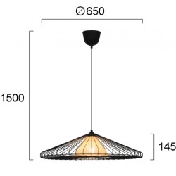 Pendul MONA 4306600 Viokef E27, Natural, Grecia
