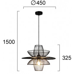 Pendul MAGNUS 4306800 Viokef E27, Negru, Grecia