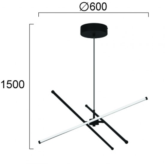 Suspensie SANDY 4307000 Viokef LED, Negru, Grecia