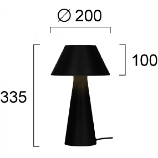 Veioza DONA 4307400 Viokef E27, Negru, Grecia