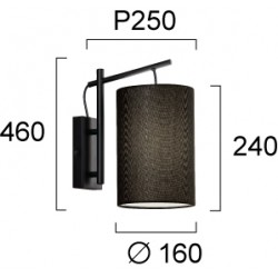 Aplica KEALIA 4308200 Viokef E27, Negru, Grecia