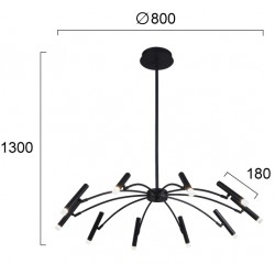 Candelabru SECRET 4309000 Viokef LED, Negru, Grecia