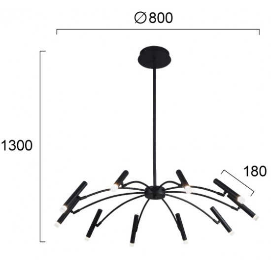 Candelabru SECRET 4309000 Viokef LED, Negru, Grecia