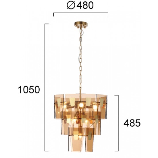 Candelabru ISABELLA 4309100 Viokef E14, Amber, Grecia