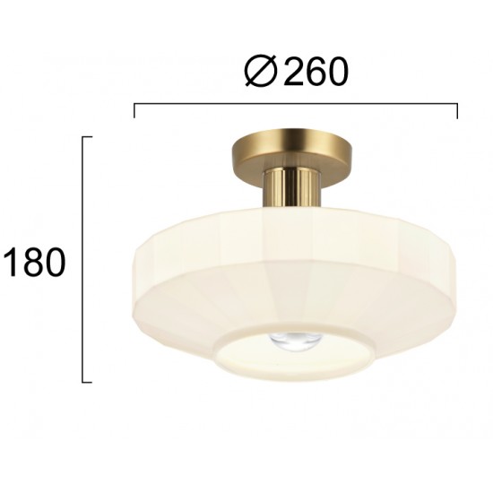Plafoniera VIVIAN 4310801 Viokef E27, Opal, Grecia