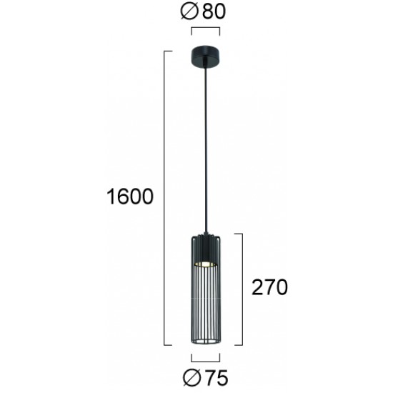 Pendul MISI 4311300 Viokef GU10, Negru, Grecia