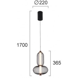 Pendul MARGOT 4311400 Viokef LED, Negru, Grecia