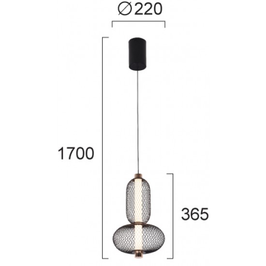 Pendul MARGOT 4311400 Viokef LED, Negru, Grecia