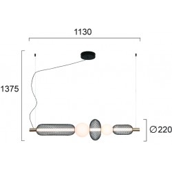 Suspensie MARGOT 4311600 Viokef LED, Negru, Grecia