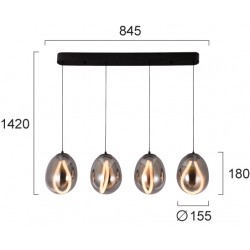 Suspensie MELANIE 4312000 Viokef LED, Fumuriu, Grecia