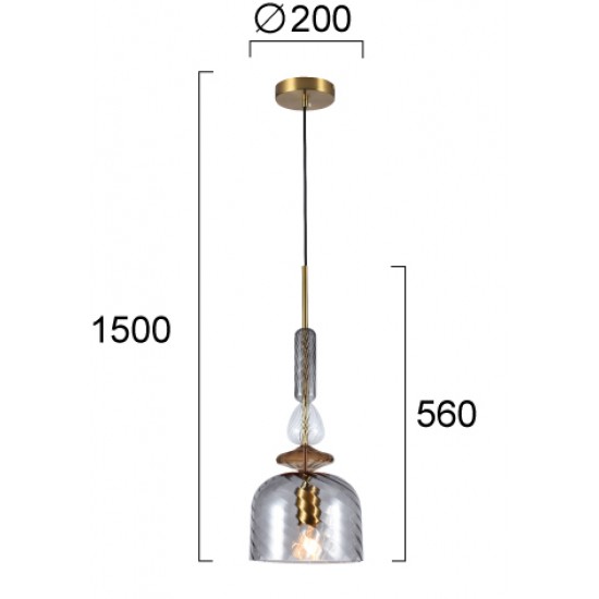 Pendul GLORIA 4312100 Viokef E27, Fumuriu, Grecia