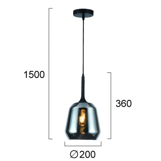 Pendul MAEVA 4312800 Viokef E27, Fumuriu, Grecia