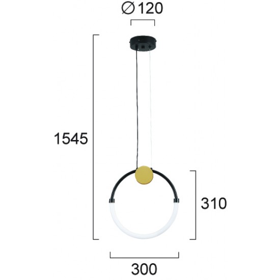 Suspensie BRIANA 4314700 Viokef LED, Negru, Grecia