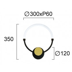 Aplica BRIANA 4314800 Viokef LED, Negru, Grecia