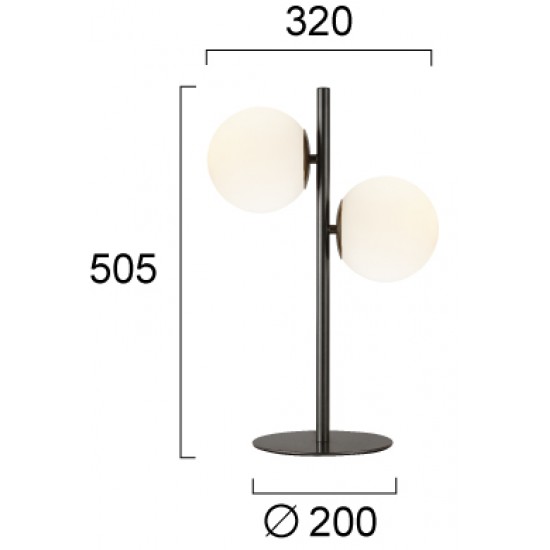 Veioza NEFELI 4316600 Viokef E14, Negru, Grecia