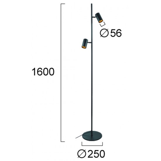 Lampadar SID 4316800 Viokef GU10, Negru, Grecia