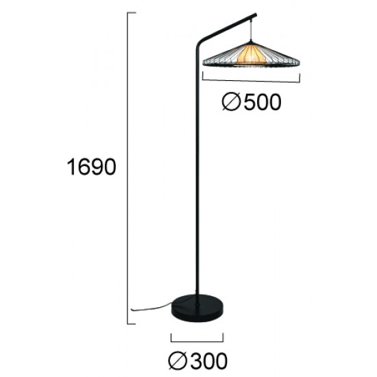Lampadar MONA 4317100 Viokef E27, Natural, Grecia