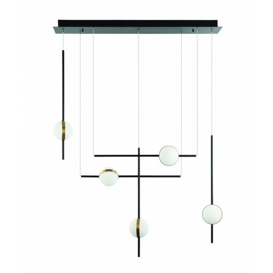 Suspensie 2001 Zambelis Metal, Negru, LED, Grecia