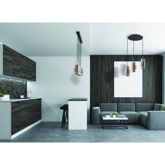 Suspensie 22143 Zambelis Metal, Negru, E27, Grecia