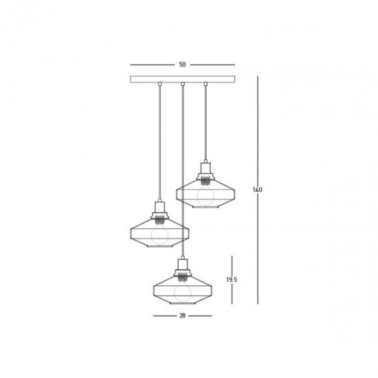 Suspensie  23014 Zambelis E27, Gri, Grecia