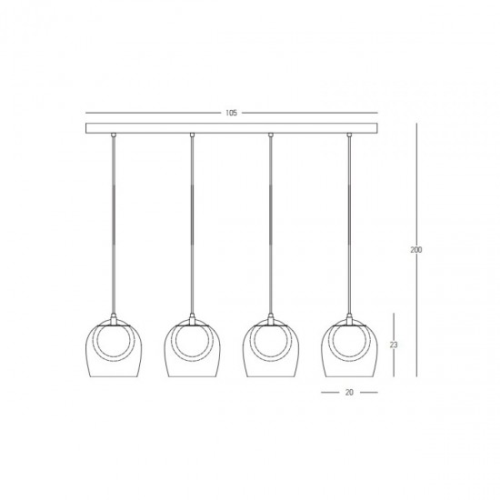 Suspensie  23082 Zambelis LED, Negru, Grecia