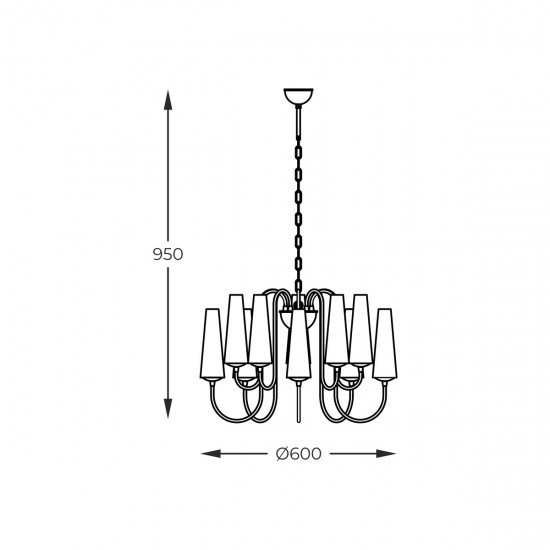 Candelabru MAGNUM 1129 Zumaline E14, Auriu, Polonia