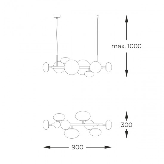 Suspensie OMI 1192 Zumaline G9, Negru, Polonia