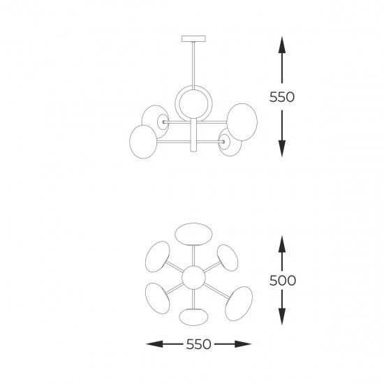 Candelabru OMI 1196 Zumaline G9, Negru, Polonia