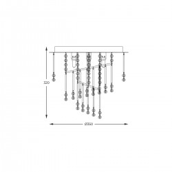 Candelabru TERRE 19154M Zumaline G9, Crom, Polonia