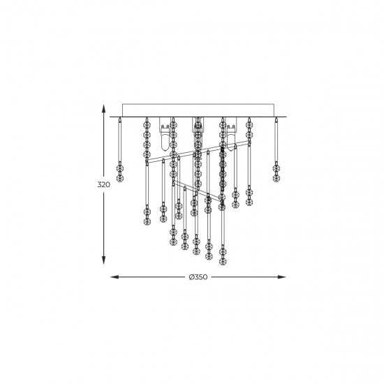 Candelabru TERRE 19154M Zumaline G9, Crom, Polonia