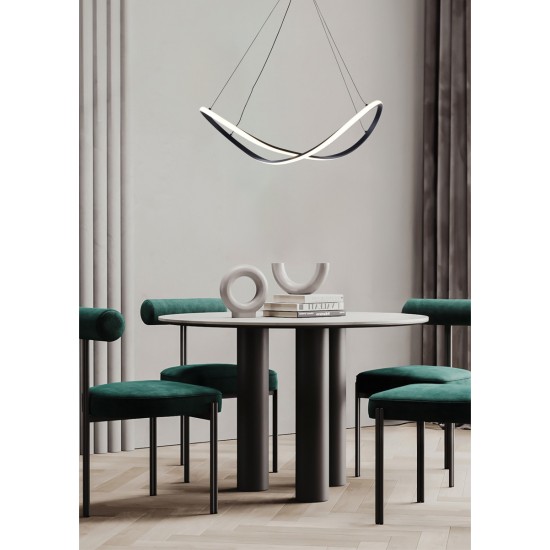 Suspensie ERDA 19600P-BK Zumaline LED, Negru, Polonia