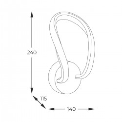 Aplica ERDA 19600W-BK Zumaline LED, Negru, Polonia