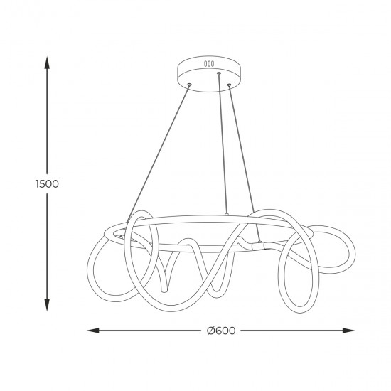 Suspensie BALBO 20006PL-BK Zumaline LED, Negru, Polonia
