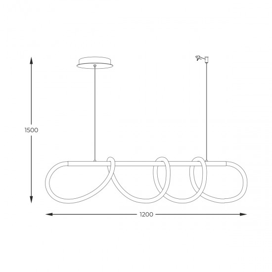 Suspensie BALBO 20006PM-BK Zumaline LED, Negru, Polonia