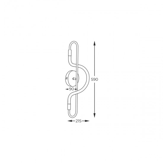 Aplica BALBO 20006WB-BK Zumaline LED, Negru, Polonia