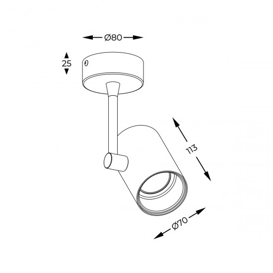 Downlight Aplicat TORI SL 1 WHITE-GOLD 20014-WH-N Zumaline GU10, Alb, Polonia