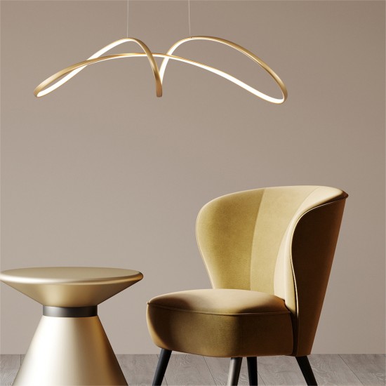 Suspensie FERMI 20026P-GD Zumaline LED, Auriu, Polonia