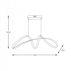 Suspensie FERMI 20026P-GD Zumaline LED, Auriu, Polonia