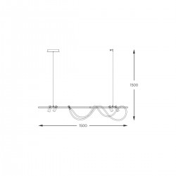 Suspensie BALBO 2200277L Zumaline LED, Negru, Polonia