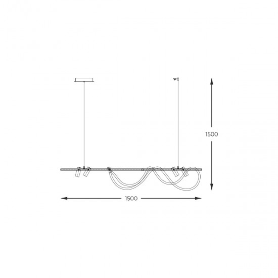 Suspensie BALBO 2200277L Zumaline LED, Negru, Polonia